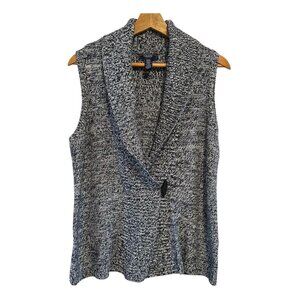 Chaps Denim Women's Blue Cotton Blend Sweater Vest Size Medium